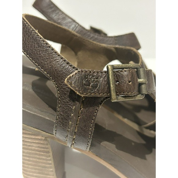 Women's Timberland Sz. 7.5 Stratham Heights Brown Leather Sandals‎ - Picture 8 of 8